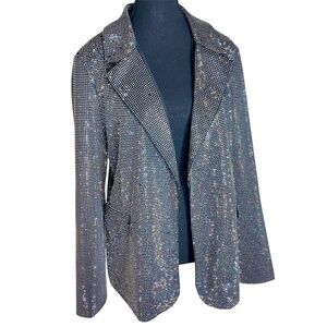 STEVE MADDEN Women’s Aya Rhinestone Embellished Blazer Jacket Open Front